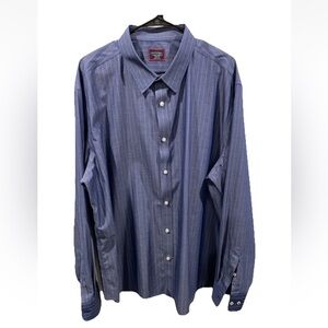 Untuckit Size XXX-Large XXXL Wrinkle Free Cotton Navy Blue Button Down Shirt